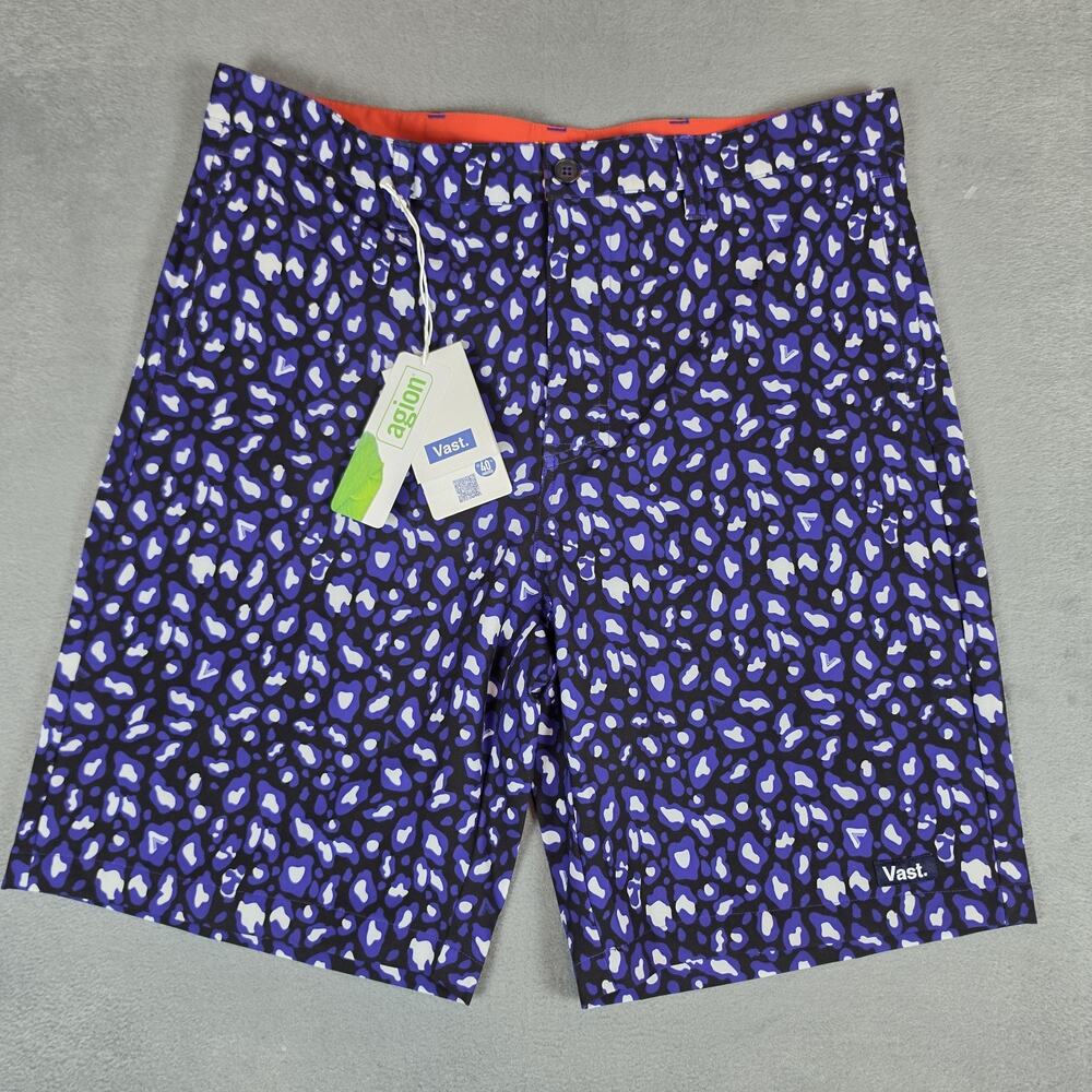 VAST Men's Board Shorts Size 34 Blue Leopard Print Swim Surf Trunks NWT